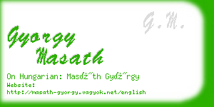 gyorgy masath business card